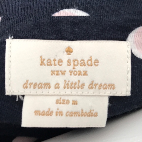Kate Spade Navy & Pink Polkadot Pajama Top Medium - Picture 4 of 5